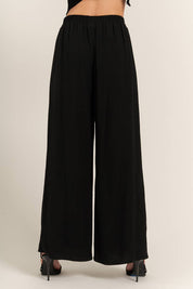 Elastic Waistband Wide Leg Pants
