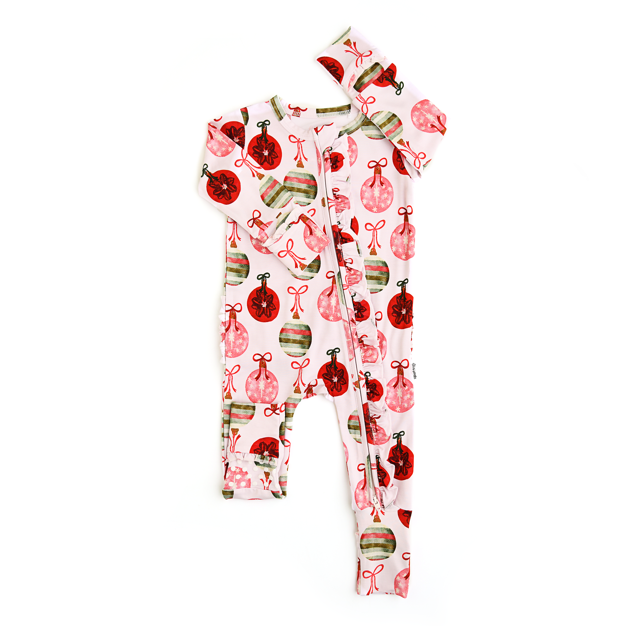 Ornate Ornaments Ruffle Zip