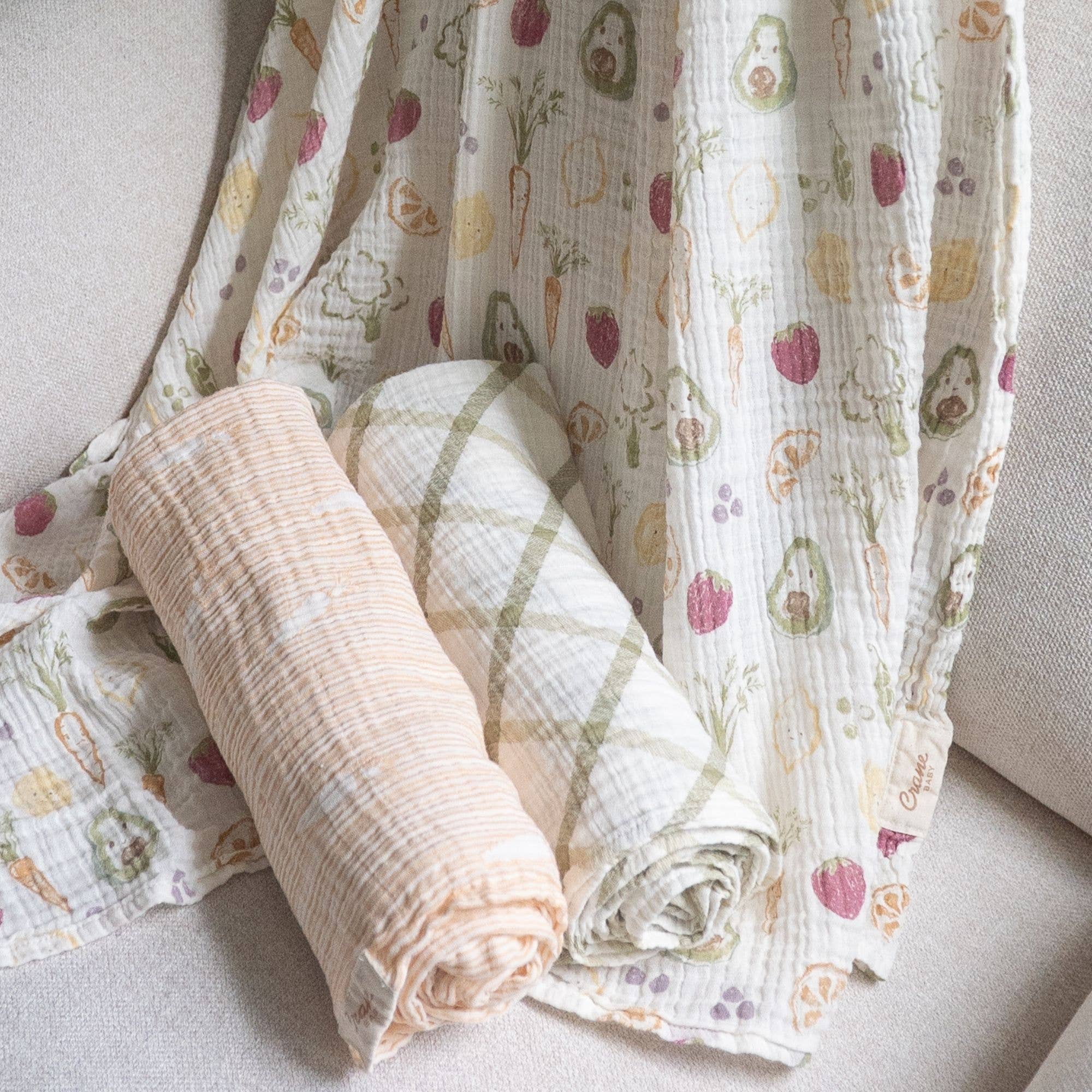 Clementine Cotton Muslin Swaddle Blanket Set
