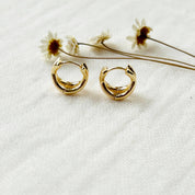 Gold Criss Cross Hoop Earrings