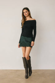 Arden Off Shoulder Rib Knit Sweater