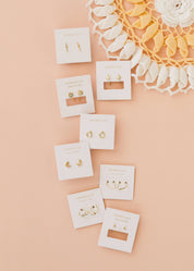 Gold Hexagon Stud Earrings