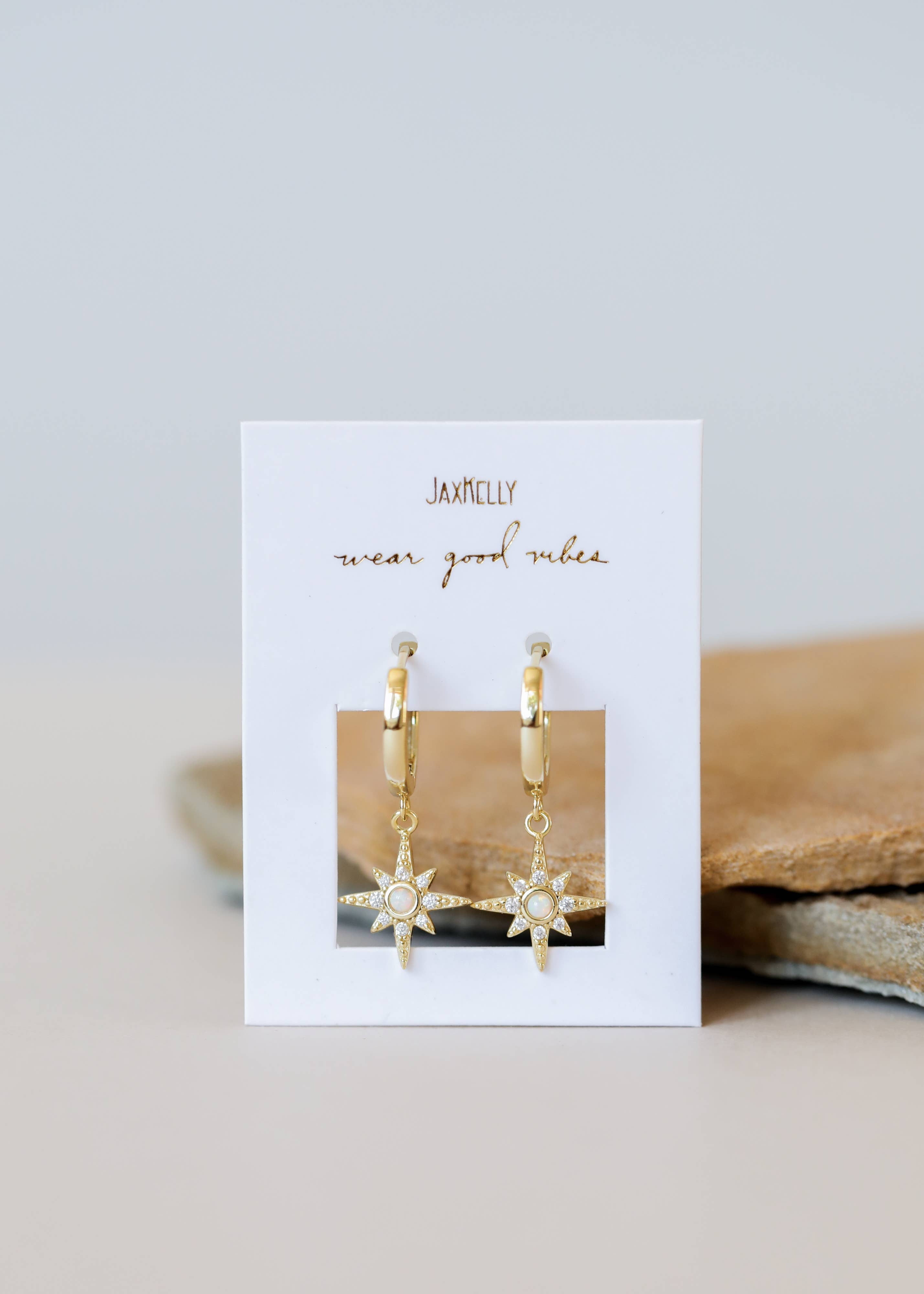 Celestial Starburst Mini Hoop Earrings