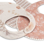 Violet Floral Cotton Baby Bib Set