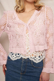 Flower Pattern Crochet Cardigan