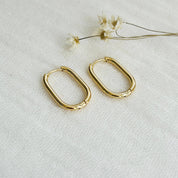 Skinny Gold Oval Hoop Earrings