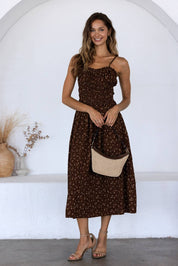 Fiora Ditsy Floral Smocked Midi Dress
