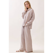 Livia Striped Tie Waist Wide Leg Pants
