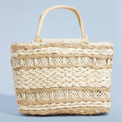 Intricate Basket Weave Square Hand Bag