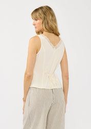 Junie Lace Trim Button Front Top
