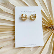 Gold Wave Huggie Hoop Earrings