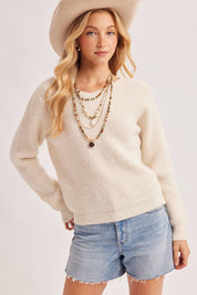 Esme Lace Back Ribbed Sweater