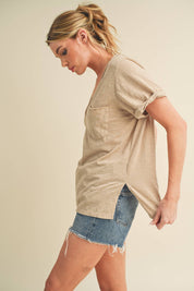 Zoie V-Neck Short Sleeve Top