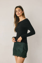 Arden Off Shoulder Rib Knit Sweater