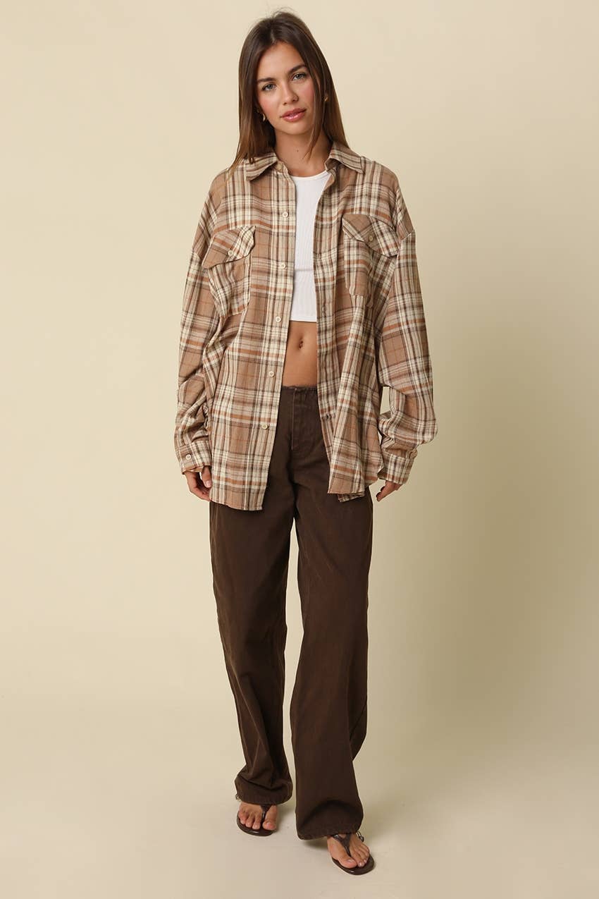 Lola Oversized Plaid Button-Up Shirt