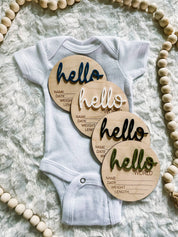 Hello World Announcement Wood Disc