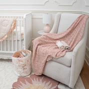 Violet Floral Muslin Swaddle Blankets
