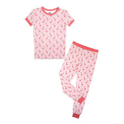 Fancy Flamingos Bamboo Girl Pajamas Kids Sleepwear Set