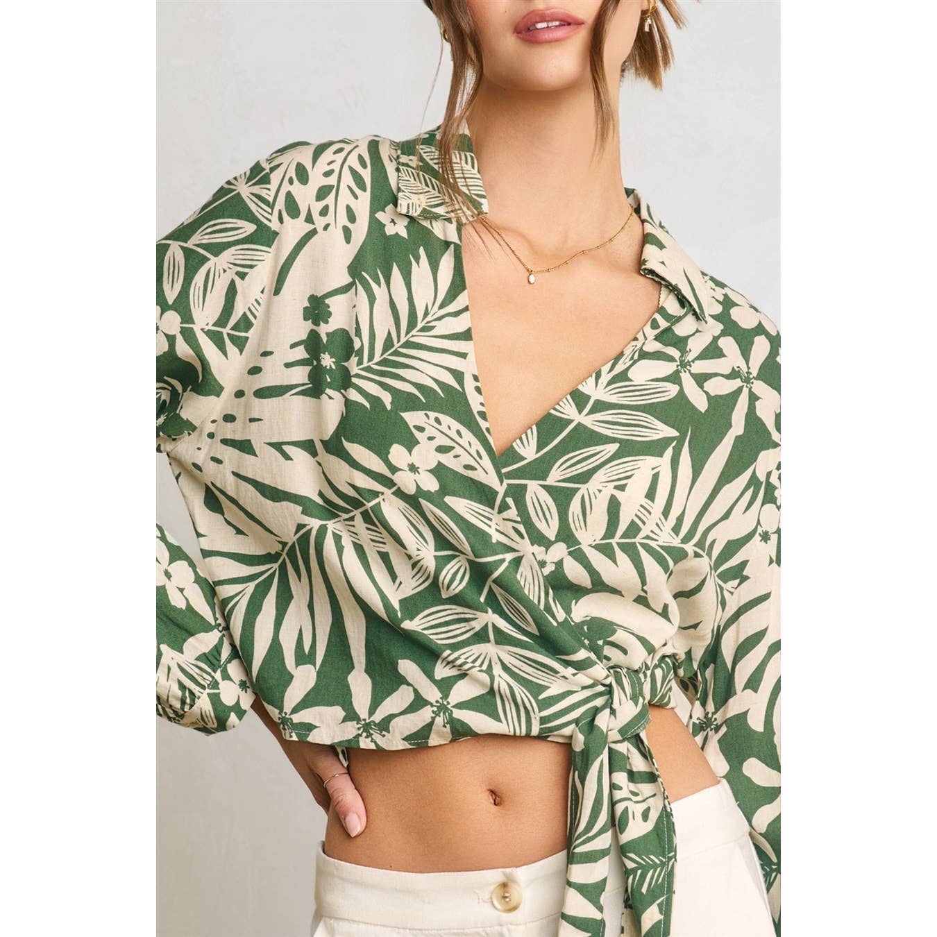 Sweet Summer Wrap Collared Shirt