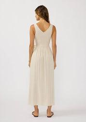 Gemma Smocked Linen Blend Midi Dress