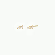 White CZ Offset Trio Earrings