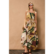 Coconut Grove Babydoll Tiered Maxi Dress