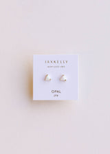 White Opal Mini Energy Gem Stud Earrings
