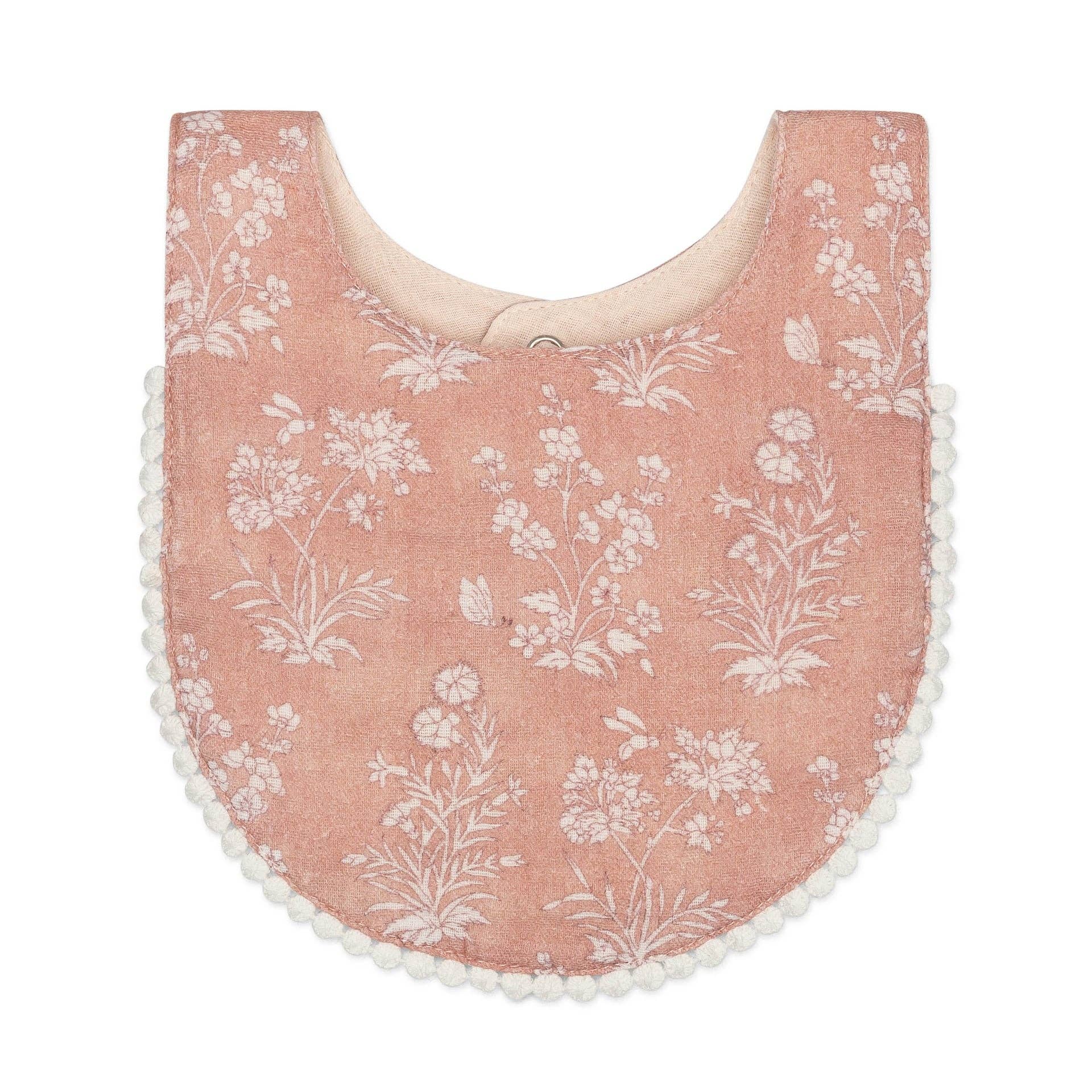 Violet Floral Cotton Baby Bib Set