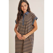 Aurelia Stripe Polo Mini Dress