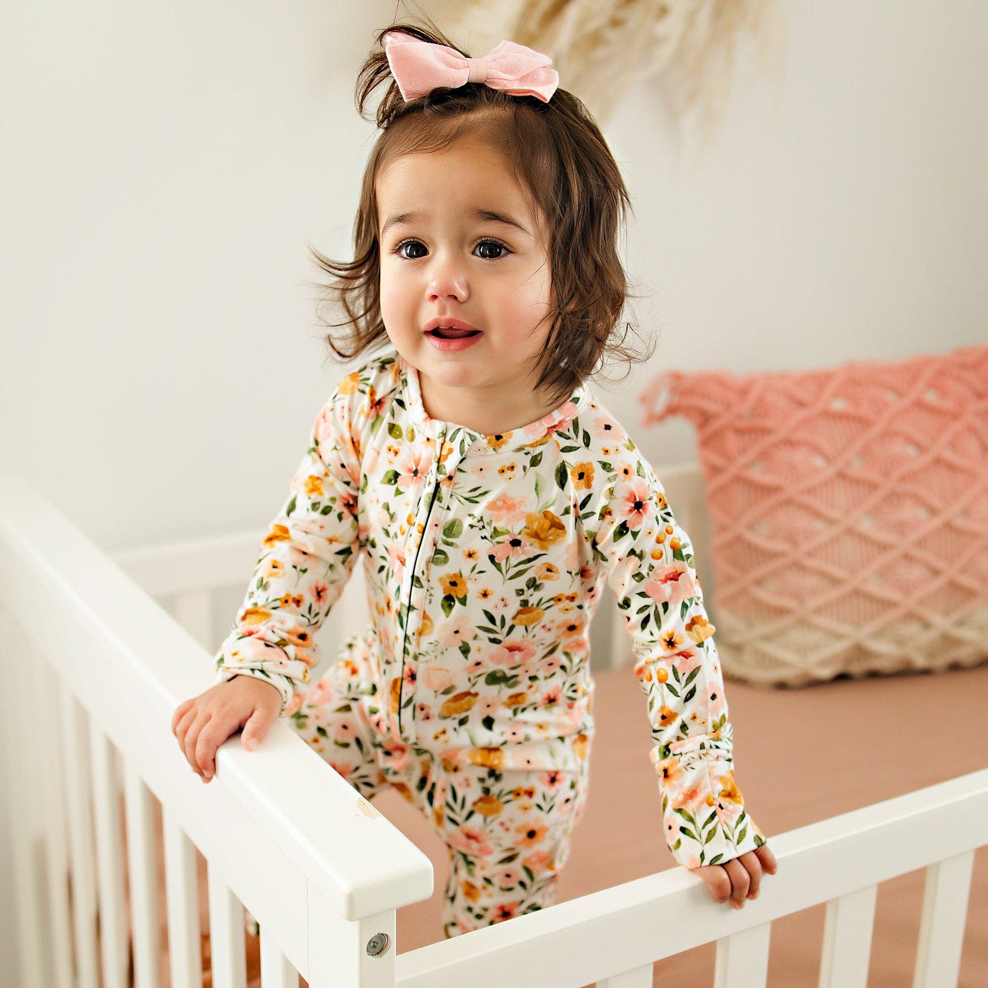 Blush and Gold Floral Bamboo Sleeper
