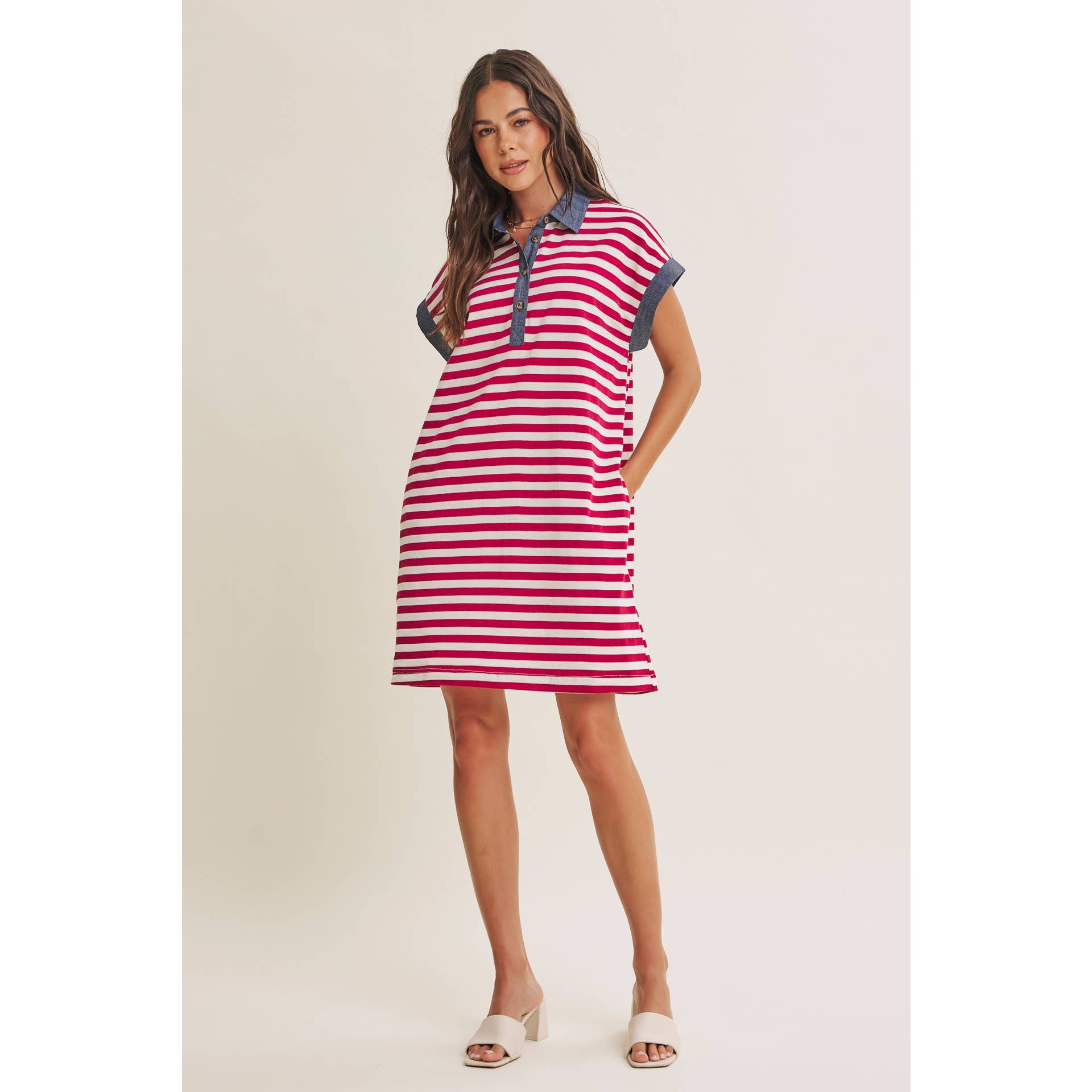 Aurelia Stripe Polo Mini Dress