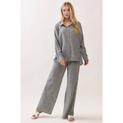 Livia Striped Tie Waist Wide Leg Pants