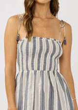 Striped Smocked Mini Dress