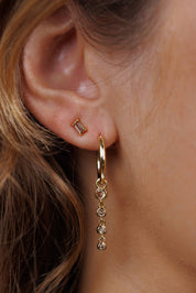 Coffee Baguette Stud Earrings