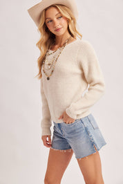 Esme Lace Back Ribbed Sweater