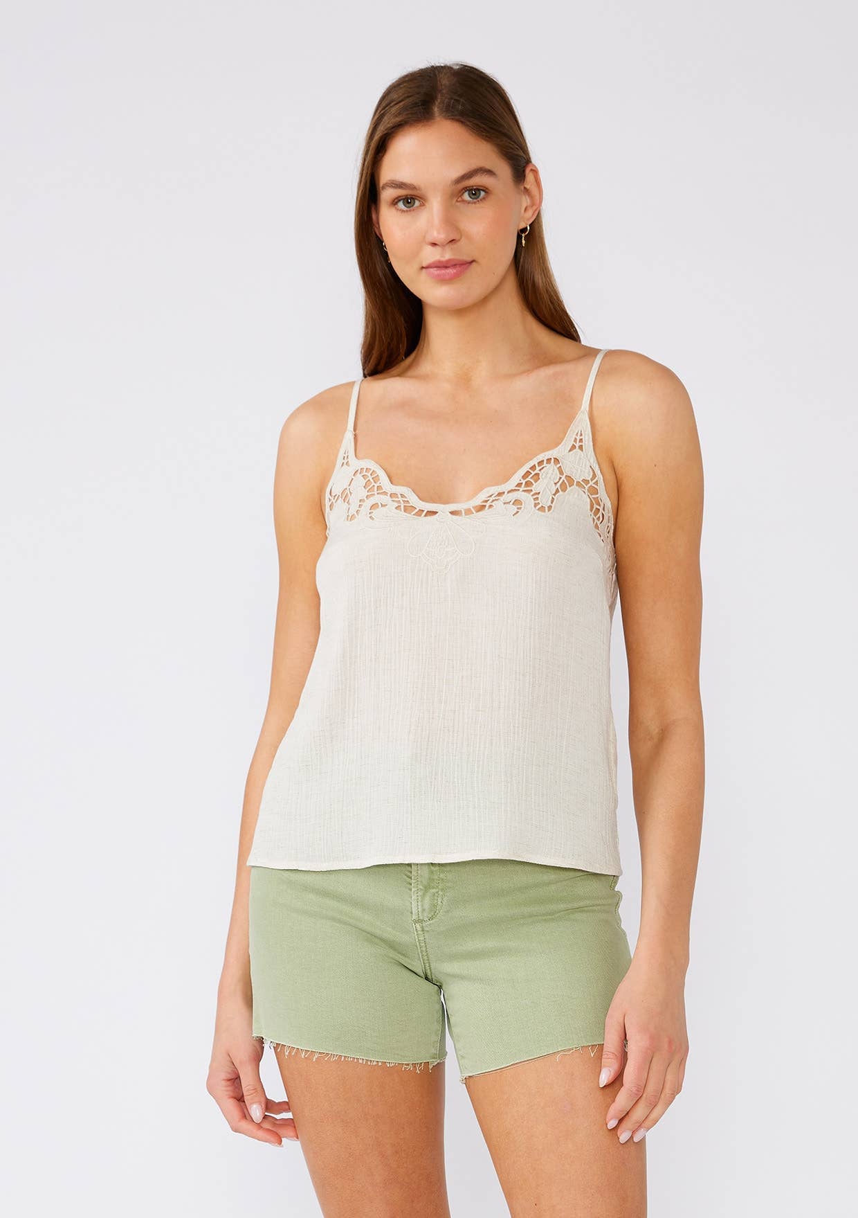 Pia Battenburg Lace Trim Tank
