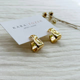 Chunky Teardrop Gold Half Hoop Earrings