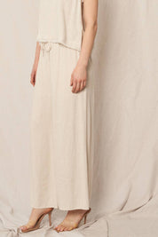 Elastic Waistband Wide Leg Pants