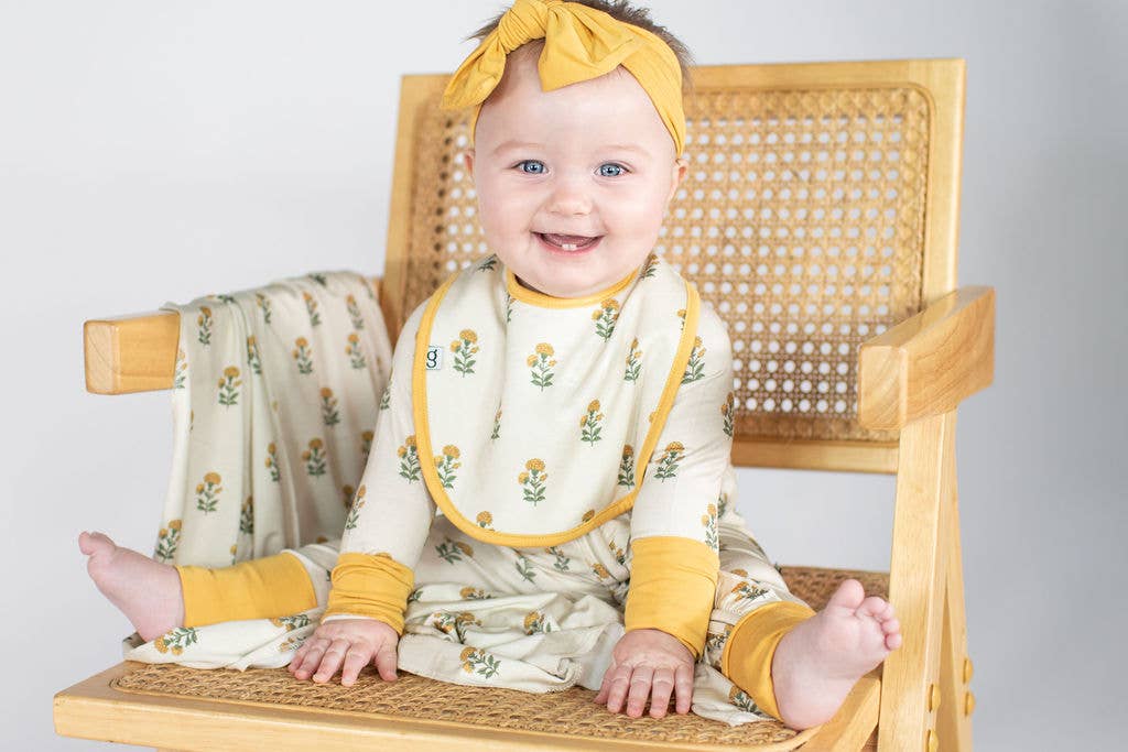 Marigold Block Print Zip Pajamas