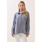 Livia Striped Button-Down Shirt