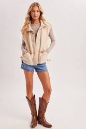 Hana Mock Neck Sherpa Vest