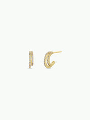 Champagne Pavé Double Hoop Earrings