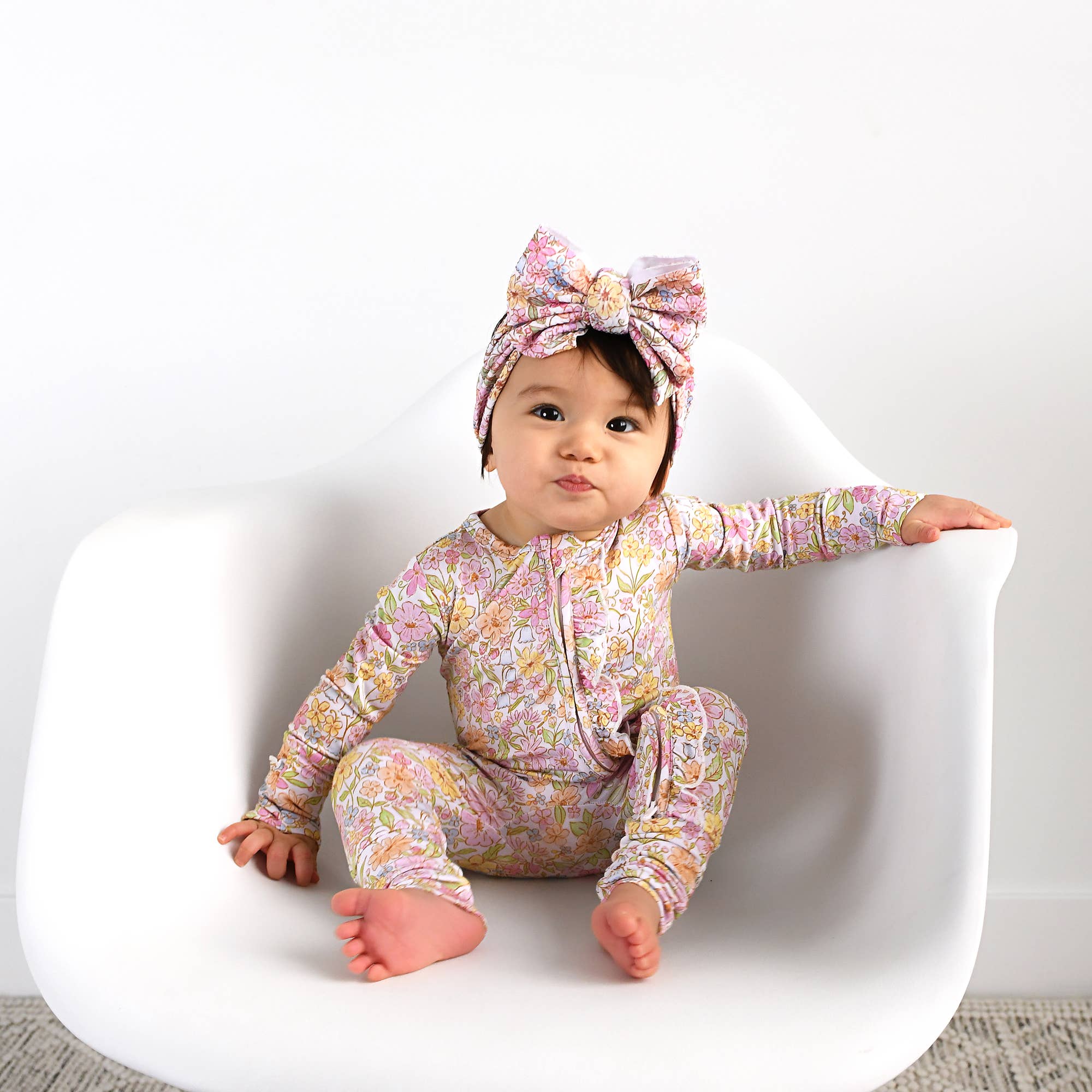 Kennedy Floral Ruffle Zip Easter Floral Sleepies Little