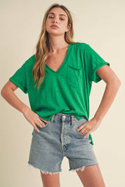 Zoie V-Neck Short Sleeve Top