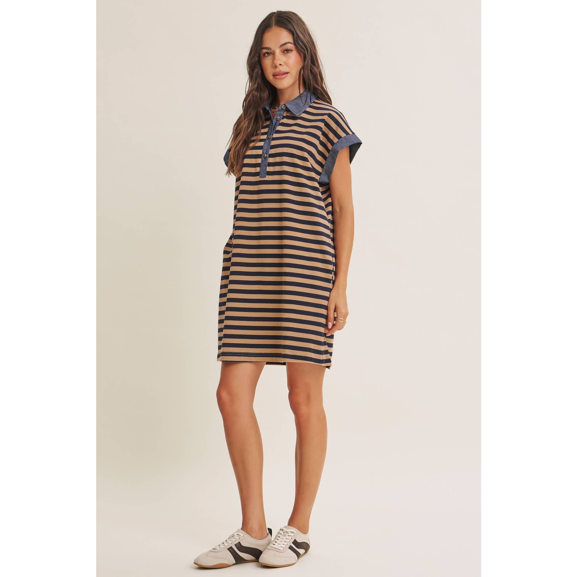 Aurelia Stripe Polo Mini Dress