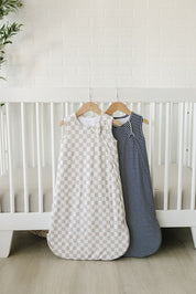Taupe Checkered Bamboo Sleep Sack