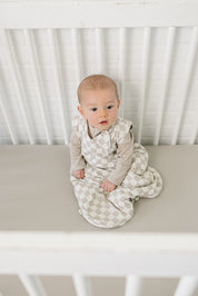 Taupe Checkered Bamboo Sleep Sack