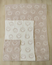 Smiley Taupe Plush Blanket