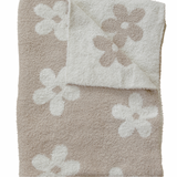 Taupe Daisy Plush Blanket