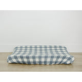 Dusty Blue Gingham Muslin Changing Pad Cover